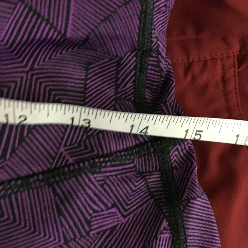 Nike Running Dri-Fit Leggings Womens Sz M‎ Purple Black Geometric Athletic